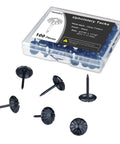 Big Time Badass Antique Daisy Upholstery Tacks For Furniture And Sofas Totally Sweet Black Decorative Nails in a box, 11/16 inch size.