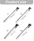 Heavy Duty Ratchet Tie Downs 2 Pack With Quick Release Levers showing four size comparisons in centimeters and inches