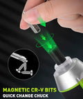 Magnetic CR-V bits being inserted into handheld Cordless 3.7V Screwdriver Set With Three Torque Settings 300 RPM 5 Nm Max Torque