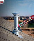 Heat Fighter Black Fireplace Sealant Withstands Up To 2700F Direct Flame Sealing used on metal chimney on rooftop
