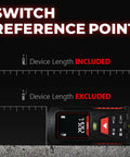 Unbreakable Laser Measuring Tool With 131 Ft Range, Switchable Ft In M Units, Dual Bubble Levels, Class 2 Laser, Ultra Accurate To One Sixteenth Inch, Premium Aspheric Lenses, Built For Pros And Serious DIYers showing switch reference point display