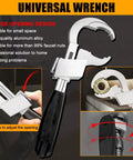 Universal Adjustable Double End Wrench For Quick Home Repairs in aluminum alloy with large opening design and black handle