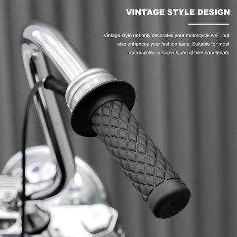 2 Pack Non Slip Motorcycle Hand Grips Rubber Handlebar Grips For 7 8 Inch Bars 21mm And 24mm Vintage Open End Thruster Grip