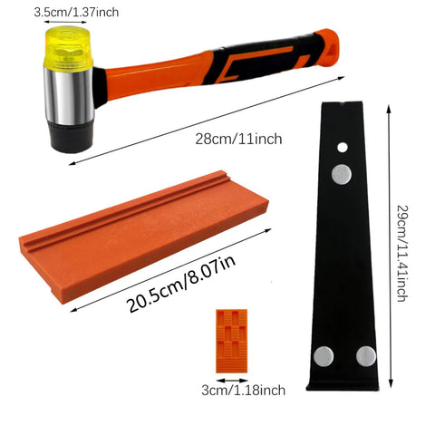 DIY Friendly Laminate Wood Floor Installation Kit With Tapping Block Pull Bar Double Sided Notches Floor Spacers Rubber Mallet