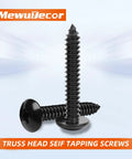 Top Shelf Number 14 By 1 1/2 Inch Truss Head Self Tapping Wood And Sheet Metal Screws featuring black 304 stainless finish.