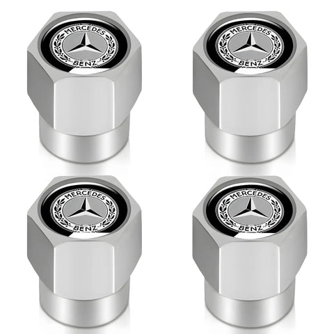 Mercedes Benz Tire Valve Stem Cap Covers 4 Pack Dope Alloy Caps With O Ring Seal For Cars SUVs Bicycles And Bikes Easy Install