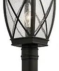Tangier 19.75 Inch One Light Outdoor Post Light With Clear Seeded Glass In Olde Bronze Dimmable Edge Lit Fixture