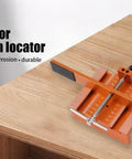 Universal Cabinet Door Mounting Jig For Easy Hinge Alignment And Drilling Template on a wooden table