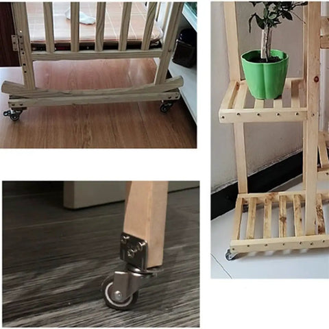 Heavy Duty Silent Swivel Casters With Soft Rubber Universal Wheels For Furniture Movers on wooden furniture base, showcasing smooth gliding.