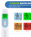 Non Contact Baby Ear And Forehead Infrared Thermometer For Busy Moms And Dads With 1 Second Reading Auto Switch Between Ear And Forehead 4 Color Backlight Fever Indicator Fast Accurate Temperature For Home Use, digital display