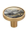 Customizable Black Gold Chinese Landscape Cabinet Knob Set For Kitchen Drawers And Doors 1.26 Inch 32mm Zinc Alloy Hardware