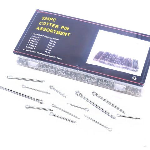 Ultimate 555-Piece Heavy Duty Cotter Pin Assortment Kit with Tough Zinc Plated Steel for Superior Corrosion Resistance