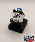 Top Notch 3ML Vial Label Applicator Hassle Free Alignment Station For 40X20MM Stickers with black base and blue cap.