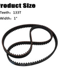 Heavy Duty 1 Inch Drive Belt For Harley Softail Models Fits Years 2007 To 2011, 133T teeth, black rubber material.