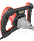 Powerful 1600W Handheld Cement Mixer for Mortars, Concretes, and Grouts with dual-handle design and visible motor housing