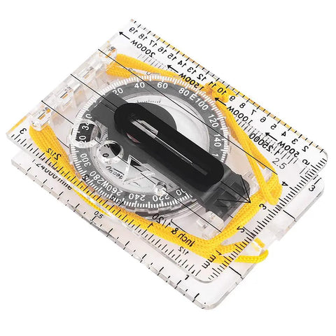 Clear Acrylic Map Compass with Ruler and Map Measurer Scales Baseplate Orienteering Navigator for Grab and Go Hiking Camping and Backpacking