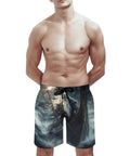 Dragon Boat Viking Themed Mens Board Shorts With Drawstring Waist Quick Dry Swim Trunks For Beach And Poolside Comfort