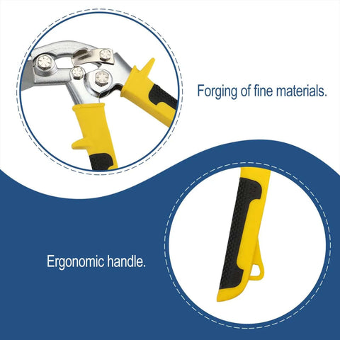 Close-up of Crimping Tool Hand Seamer Bending Pliers for Ductwork and Sheet Metal with ergonomic slip-resistant handle.