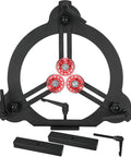 Pro Grade Woodturning Steady Rest For 12 14 And 16 Inch Lathe Swing with 3 point adjustable arms and red stabilizing wheels