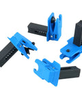 Fluid Line Stopper Clamp Kit With Spring Loaded Plugs For 1/2 In, 3/8 In, And 5/16 In Lines 4-Piece Universal Plastic And Metal Stopper Set Blue