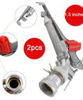 1.5 Inch Farm Sprinkler Spray Gun 360 Degree Rotary For Big Area Watering Farms Orchards Tea Gardens Forestry Pack Of 2 Adjustable 25 To 360 Degree Coverage With Heavy Duty Zinc Alloy Build