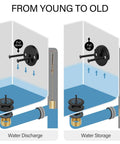 Image illustrating Fresh Matte Black Bathtub Drain Tub Trim Set With Universal Brass Adapter functionality for water discharge and storage.