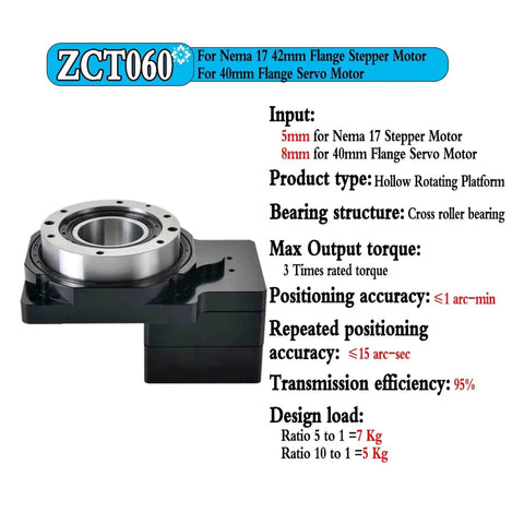 Heavy Duty Hollow Rotary Actuator Direct Cam Indexer Replacement For Cnc Cutting Tables with cross roller bearing design.