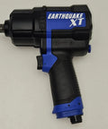 1/2 Inch Blue Composite Air Impact Wrench 1200 Ft Lb Breakaway Torque Twin Hammer Beast Rubberized Grip side view with trigger