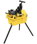 Heavy Duty Electric Pipe Threading Machine Half To Two Inch NPT Threader 220V with adjustable legs and tool holder.