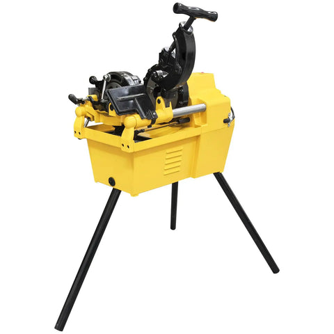 Heavy Duty Electric Pipe Threading Machine Half To Two Inch NPT Threader 220V with adjustable legs and tool holder.