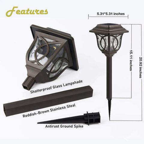 Ultra Bright 25 Lumen Solar Pathway Lights 6 Pack SMD LED Outdoor Waterproof IP65 Auto On Off Glass For Yard Garden Path Landscape Lawn Walkway Lighting Easy Setup And Low Maintenance