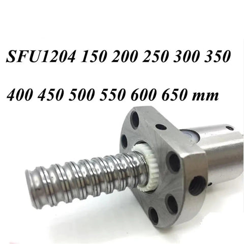 Heavy-Duty Cold-Rolled Ball Screw With 1204 Nut, 500mm Length, Smooth Low-Backlash Linear Motion, Durable Steel Construction