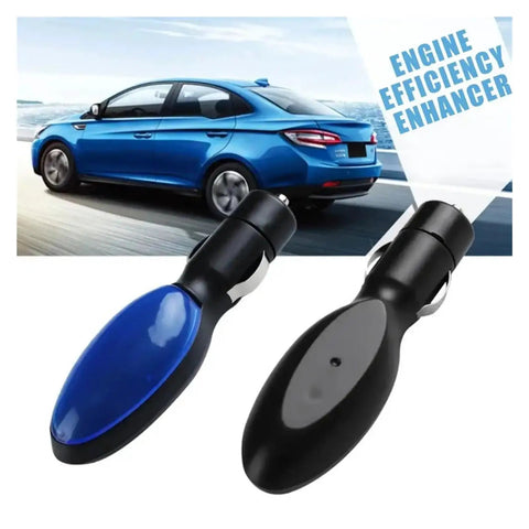 Universal Car Fuel Saver Kit For Trucks And SUVs, portable gas saving device with easy install displayed with vehicles in background.