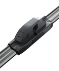 All Weather Windshield Wiper Blades 22 Inch Pair Streak Free Rain Snow Visibility Straight Up Reliable dual rubber graphite blade close-up
