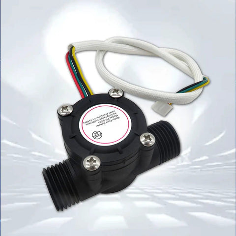 3.5-24V DC Water Flow Sensor YF-S201 Flowmeter With 1-30 Liters Per Minute Range And 1.75 MPa Rating, black plastic housing