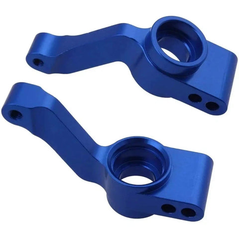 1/10 Scale Aluminum Steering Blocks C Hubs Axle Carriers And Caster Brackets Blue Anodized RC Replacement Kit close-up view