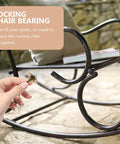 Rocking Chair Bearings Replacement Kit Four High Precision Metal Bearings being installed on outdoor rocking chair