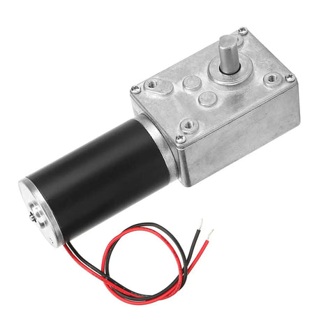 Beefy Torque Worm Gear Motor With Speed Reducer Reversible Electric Gearbox 8mm Shaft 12V DC 20RPM side view