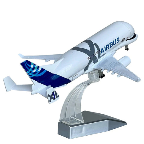 1/300 Scale Transport Aircraft Model A330 Metal Diecast With Stable Stand And Free Airport Mat displayed on clear stand