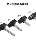 4 Pack Stainless Steel Thumb Screws With Black Aluminum Knobs 1/4-20 x 3/4 Inch Tee Wing Hardware Standard Coarse Thread
