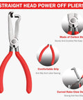 Straight head pliers from Five Piece Electrical Disconnect Pliers Set For Cars Trucks And SUVs, featuring red grips and carbon steel material.