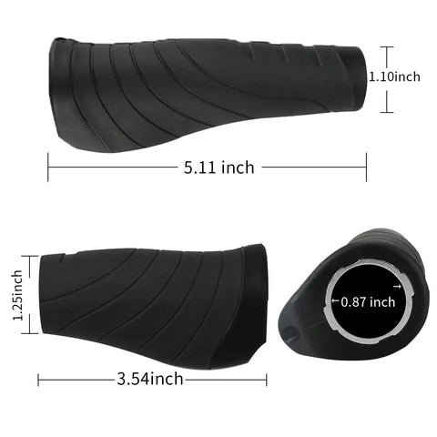 Comfy Bike Handlebar Grips For 22 Point 2 Mm Bar With Superior Vibration Dampening Ergonomic Palm Fit, dimensions labeled