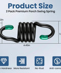 Heavy Duty Hammock Hanging Kit Two Pack Holds Up To 1300 Lbs With M8 Hardware Spring Hammock Chair Kit, shown with product dimensions.