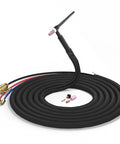 WP 20F 250Amp Water Cooled TIG Welding Torch With Flexible Head And 25 Foot Cable Pro Grade Build Built To Last For Steel And Aluminum Welds Gas And Water Line Connections Included