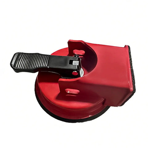 DIY Easy Grip Suction Cup Floor Repair Tool For Quick Fixes At Home Without Pros shown from side angle, red ABS and rubber build