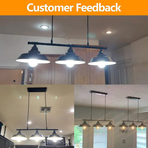 Industrial Kitchen Island Pendant Light With Adjustable Height Rustic Farmhouse Three Light Pendant in various rooms
