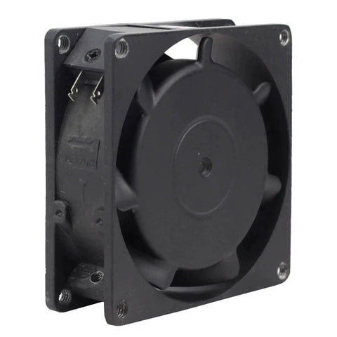 80x80x25mm Axial Flow Cooling Fan For Industrial Cabinets 220V Power 0.10 0.06A Draw High Airflow Ventilation Fan For Electronics Durable Cabinet Cooling Solution Quiet Operation And Reliable Heat Removal, black plastic