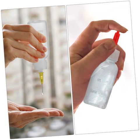 Heavy Duty Squeeze Applicator Bottle 30Ml Precision Dispenser For Woodworking Tattoo And Diy Crafts in hand with interchangeable needle nozzle tips.