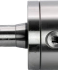 Side view of 4 Inch Self Centering 3 Jaw Lathe Chuck With 5C Mounting Heavy Duty Includes Solid Inner And Outer Jaws Quench Hardened Inner Mechanisms