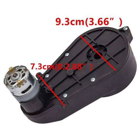 12V 40,000 RPM Gearbox Drive Engine For Kids Ride On Cars And Motorcycles RS550 Electric Motor with dimensions